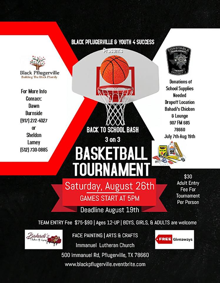 Back To School Bash 3 on 3 Basketball Tournament Pflugerville, Texas