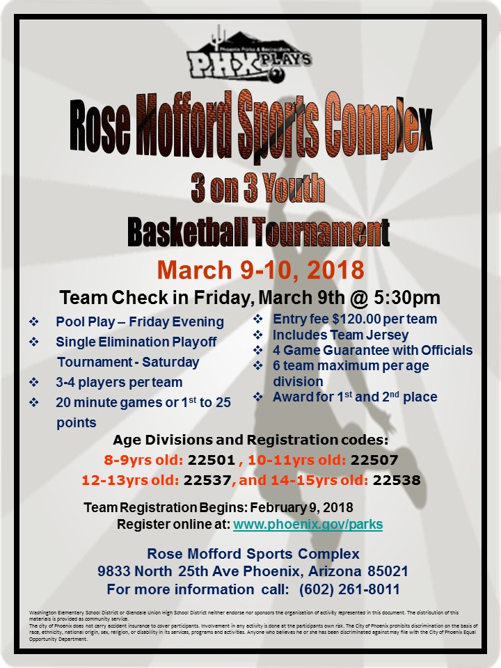 RMSC 3 on 3 Youth Basketball Tournament Phoenix, Arizona