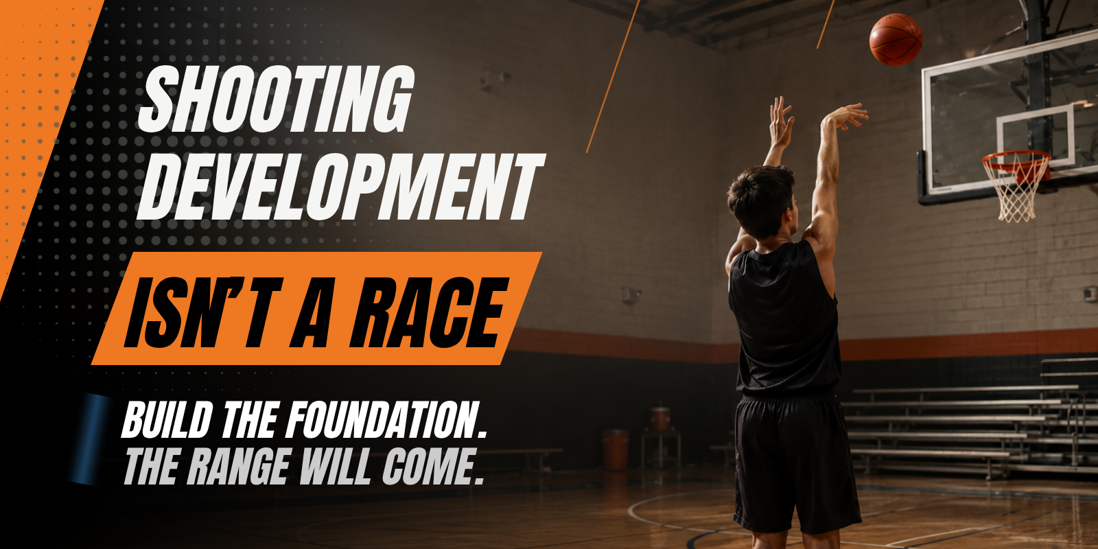 Young basketball player developing shooting range at their own pace