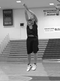 basketball shooting straight up and down